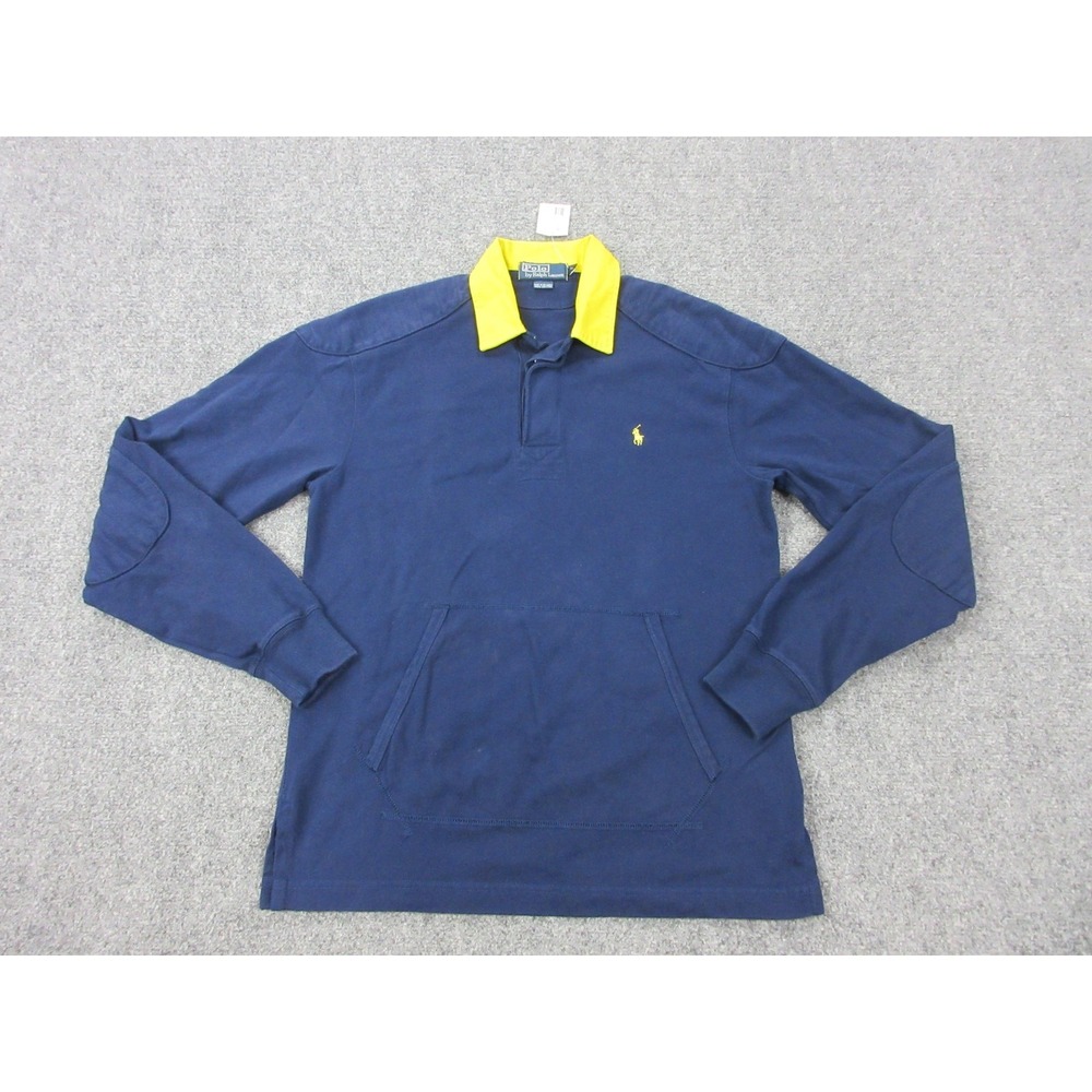 Vintage Polo Ralph Lauren Polo Shirt Mens Small Blue Rugby Cotton Newport Logo